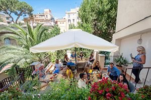 Terrasse der Sprachschule Rom